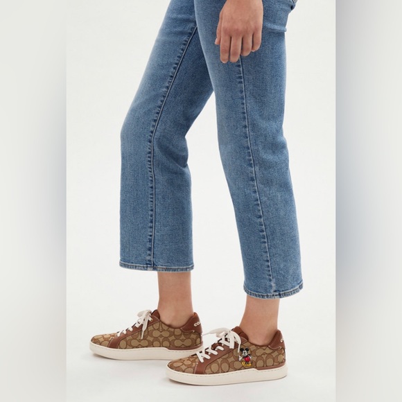 NWT Coach Outlet Disney X Coach Clip Low Top Sneaker Sig Jacquard Mickey Mouse - Picture 4 of 13